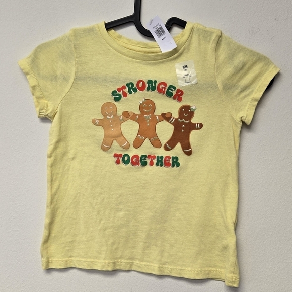 Old Navy Gingerbread Stronger Together T-shirt Yellow XS (5) - Picture 1 of 7